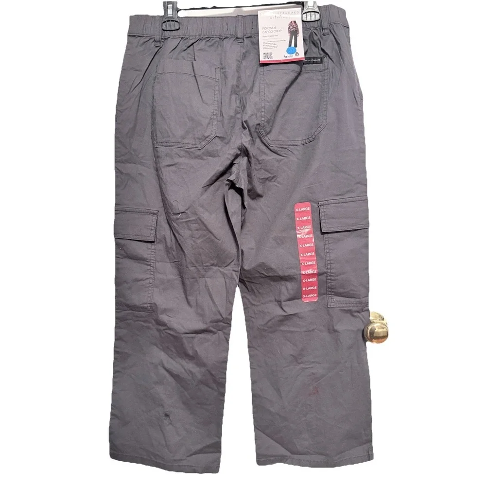 Social Standard Portside Cargo Crop Pants Women's XL Gray Cotton Blend‎
